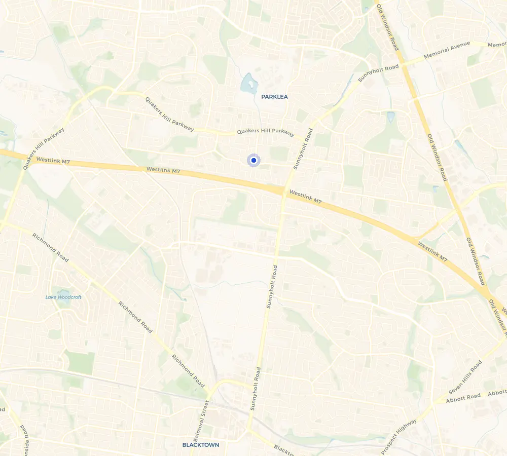 Map of the Acacia Gardens service area and the surrounding North-West, showing Acacia Gardens and the nearby streets we cover.